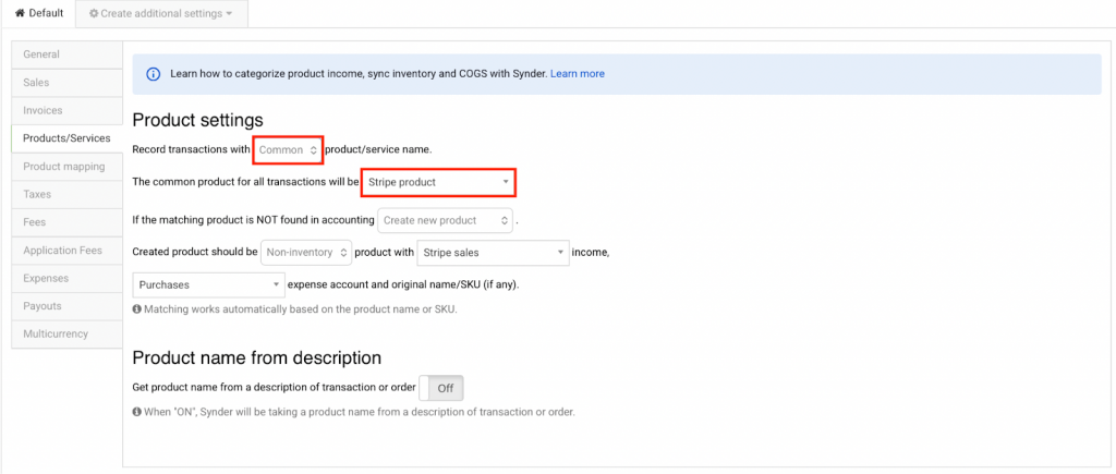 Synder setting — use common product name