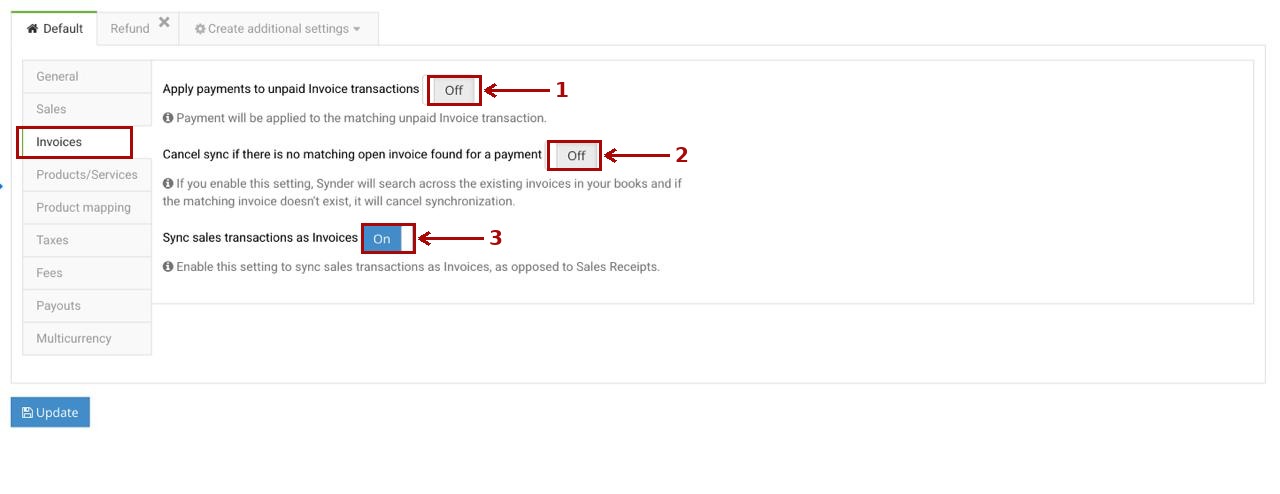 Customize your Synder settings for Amazon - Invoices
