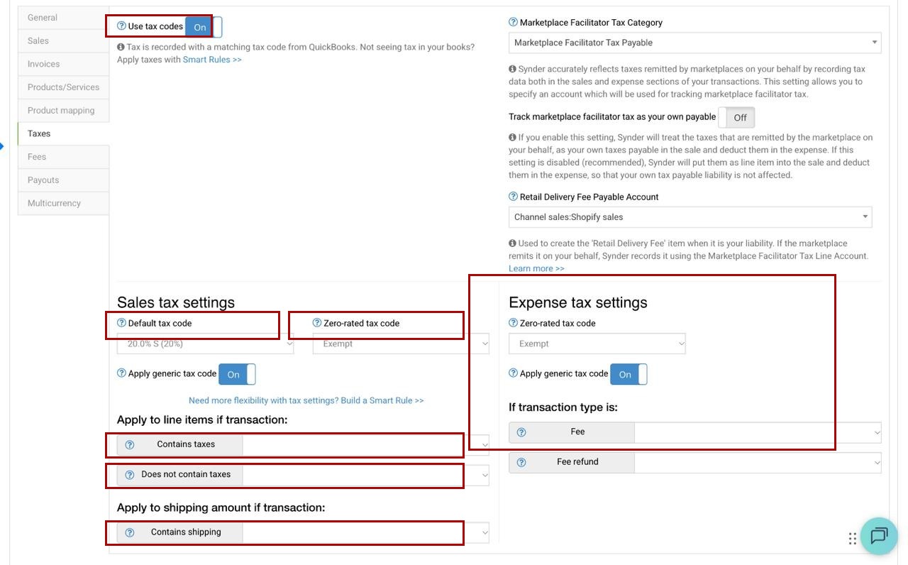 QuickBooks Online non-US additional tax settings after enabling Use tax codes